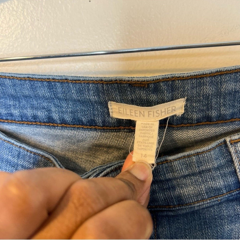 Eileen Fisher Blue Skinny Jeans with Stretch - Picture 3 of 5